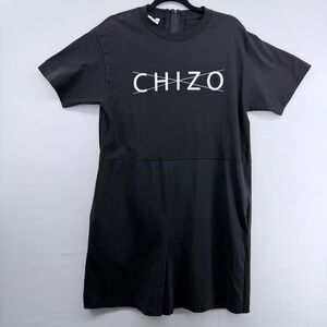 CHIZO Black Graphic T Shirt Romper Jumpsuit Mens Size M Short Sleeve